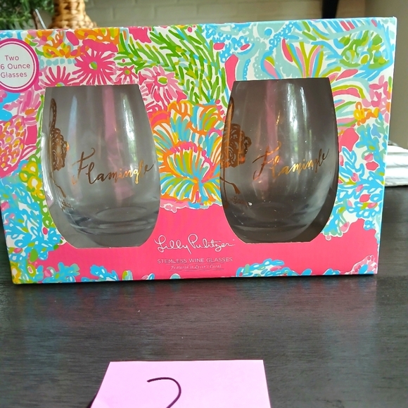 Lilly Pultzier Wine Glasses Nwt 2 Sets Avaliable - Picture 1 of 1